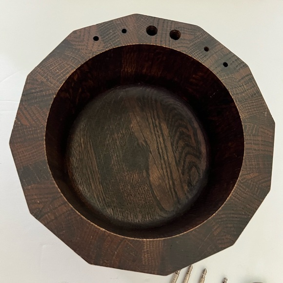 Vermillion Vintage Nut Bowl set / nutcracker and 4 nut pics - Functional Art - Picture 8 of 17